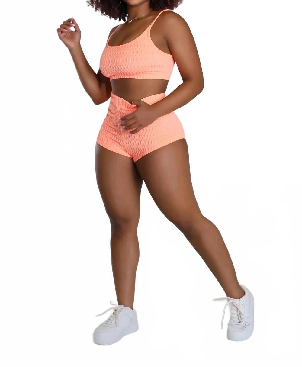 NEW HOT & DELICIOUS certified hottie stretchy two piece lounge short set in oran